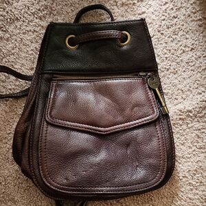 Fossil Brown Leather Keychain Accessory